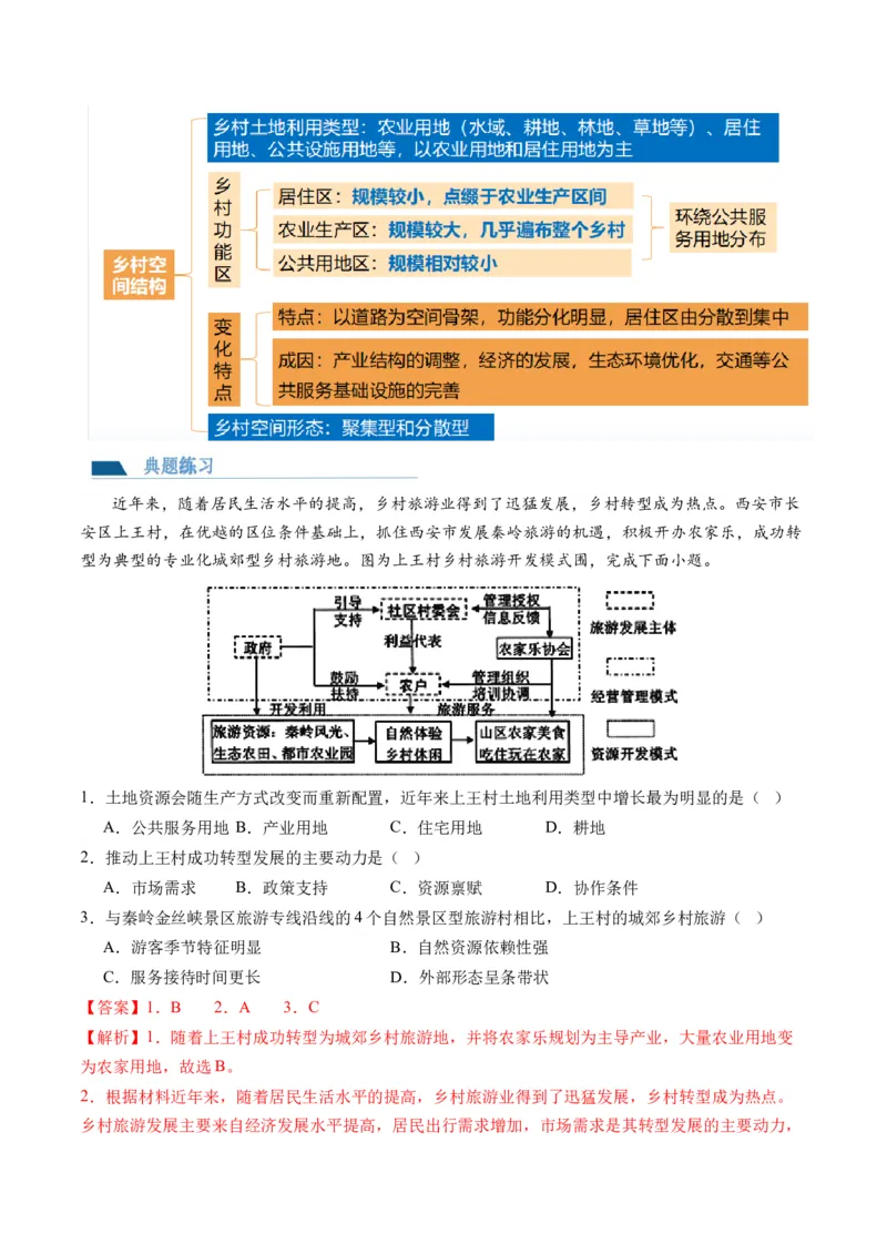 第22讲城乡空间结构和景观（讲义）（解析版）_9.2025地理总复习_2024年新高考资料_1.2024一轮复习_2024年高考地理一轮复习讲练测（新教材新高考）