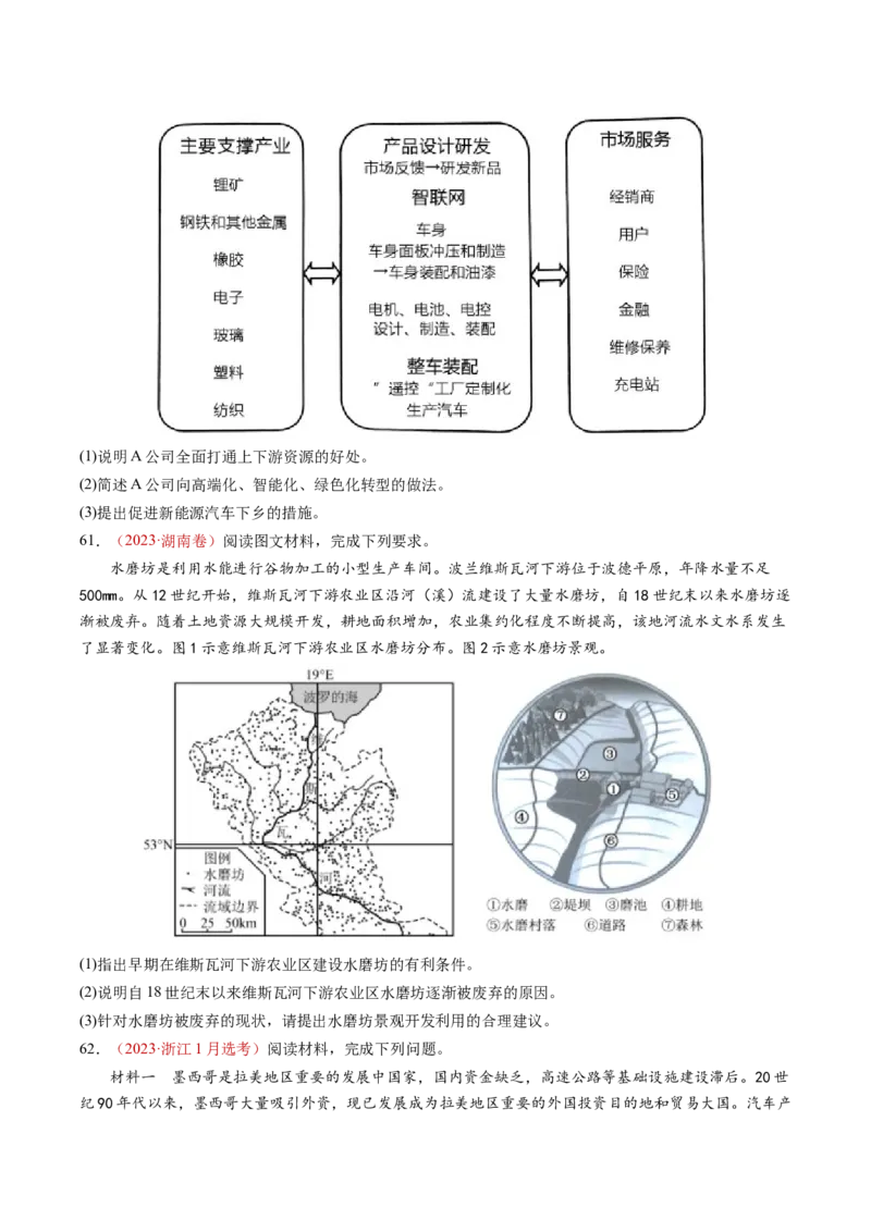 查补知识&middot;通关练专题08产业发展与交通建设（原卷版）_9.2025地理总复习_2024年新高考资料_5.2024三轮冲刺_查漏补缺2024年高考地理复习冲刺过关（新高考通用）