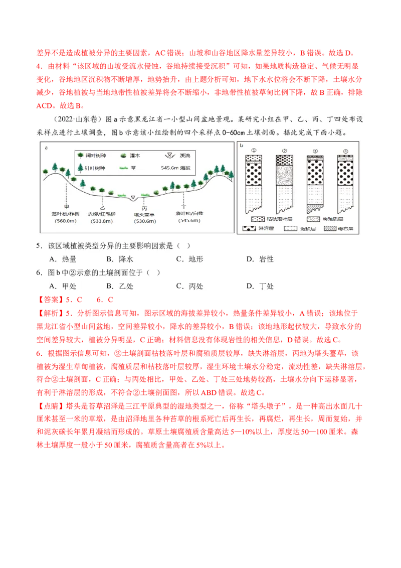 第16讲植被和土壤（讲义）（解析版）_9.2025地理总复习_2024年新高考资料_1.2024一轮复习_2024年高考地理一轮复习讲练测（新教材新高考）