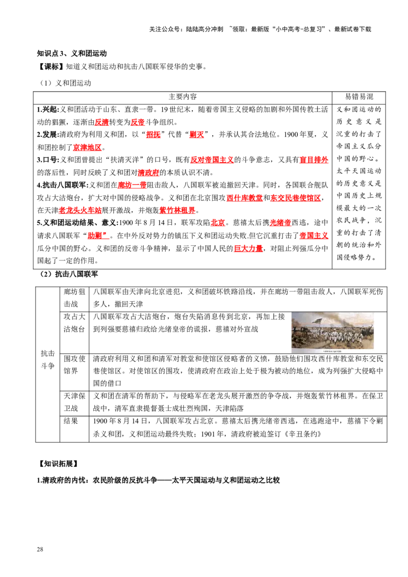 （讲义）专题08近代化的早期探索与民族危机的加剧（解析版）_02中考总复习（2026版更新中）_06-历史-中考总复习_2024年中考复习资料_一轮复习_配套讲义（原卷版+解析版）