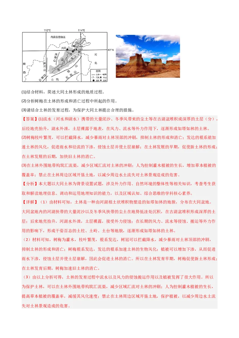 热点专项05地质作用过程性-2024年高考地理一轮复习考点通关卷（新高考通用）（解析版）_9.2025地理总复习_2024年新高考资料_1.2024一轮复习