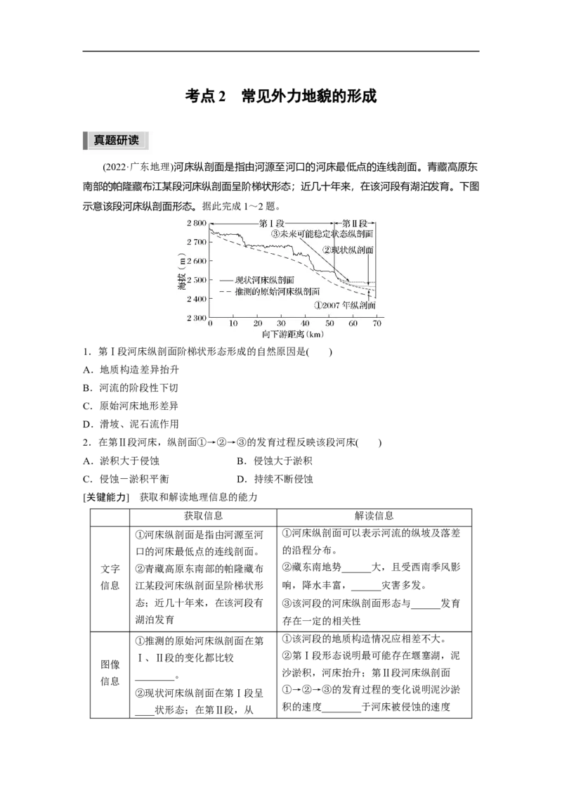 第1部分专题4考点2　常见外力地貌的形成_9.2025地理总复习_2023年新高考复习资料_二轮复习_2023年高考地理二轮复习讲义+课件（新高考版）_2023年高考地理二轮复习讲义（新高考版）