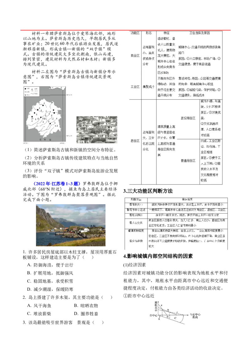 第14~16题乡村和城镇-备战2024年高考地理临考题号押题（江苏卷）（原卷版）_9.2025地理总复习_2024年新高考资料_5.2024三轮冲刺_备战2024年高考地理临考题号押题（江苏卷）323403113
