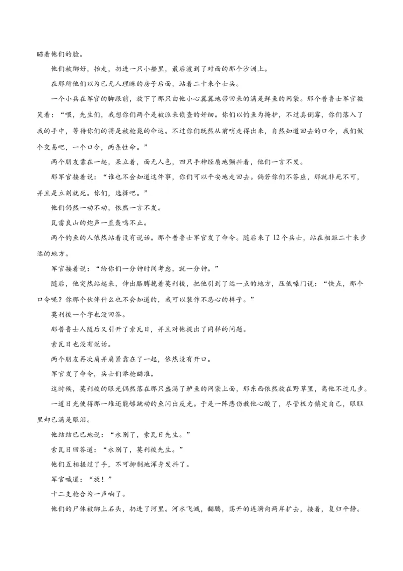 专题10小说主旨意蕴探究（练习）-2024年高考语文二轮复习讲练测（新教材新高考）(解析版)(1)_1.2025语文总复习_2024年新高考资料_2.2024二轮复习