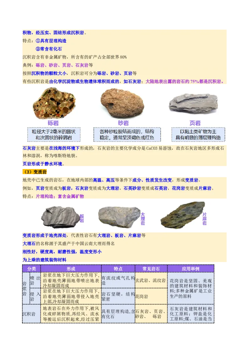 第15讲岩石圈物质循环、地表形态与人类活动（讲义）（原卷版）_9.2025地理总复习_2025年新高考资料_一轮复习_2025年高考地理一轮复习讲练测（新教材新高考）