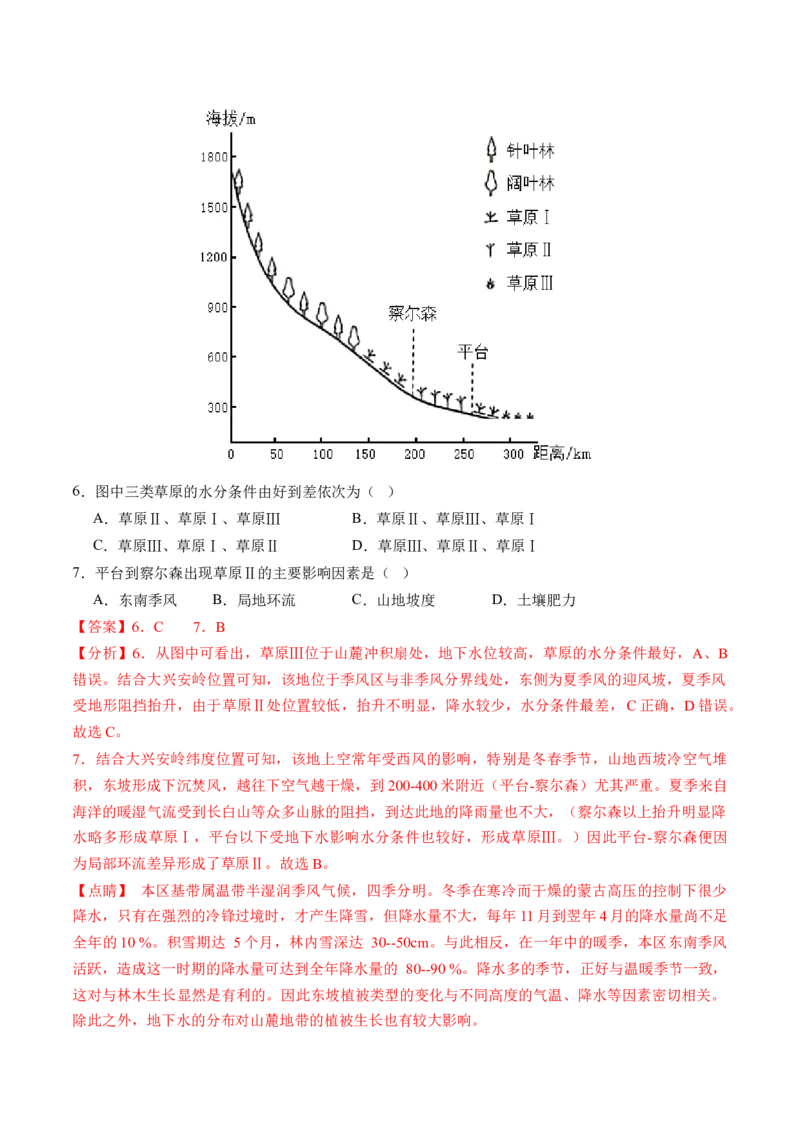 第18讲自然环境的地域差异性（练习）（解析版）_9.2025地理总复习_2024年新高考资料_1.2024一轮复习_2024年高考地理一轮复习讲练测（新教材新高考）