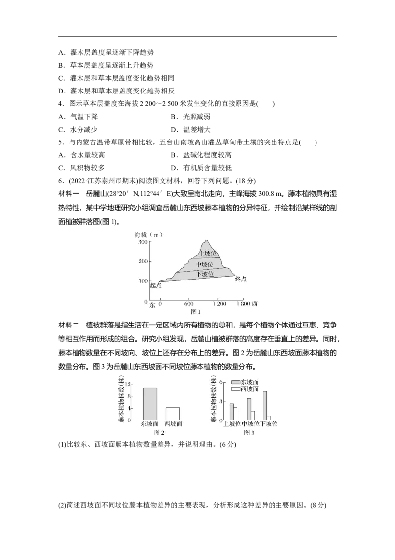 第1部分专题5考点练3　垂直地域分异规律_9.2025地理总复习_2023年新高考复习资料_二轮复习_2023年高考地理二轮复习讲义+课件（新高考版）_2023年高考地理二轮复习讲义（新高考版）