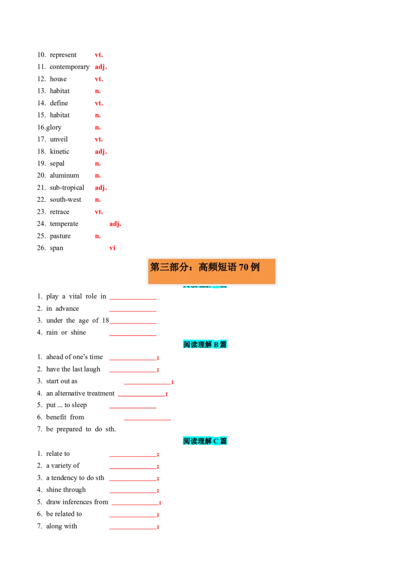 专题262024年新课标I卷词汇二次开发+真题语料单句填空75例原卷版_3.2025英语总复习_2025年新高考资料_一轮复习_2025年高考英语一轮复习知识清单