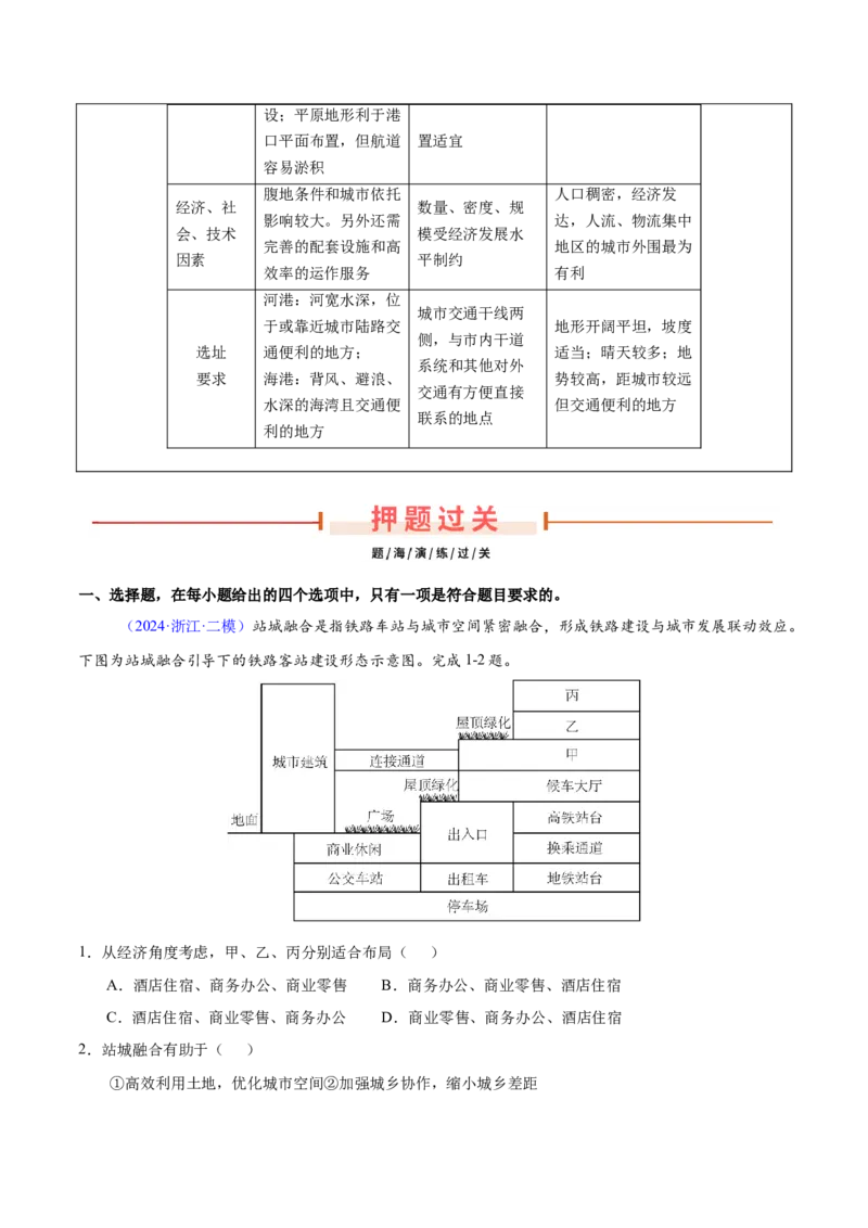 第20~22题交通建设与区域协同发展-备战2024年高考地理临考题号押题（江苏卷）（原卷版）_9.2025地理总复习_2024年新高考资料_5.2024三轮冲刺