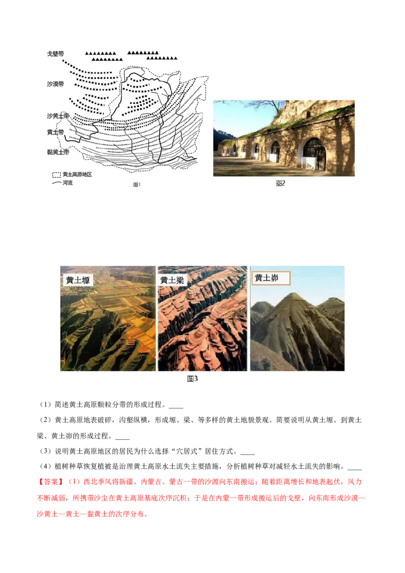 地理微考点：黄土地貌的形成过程图-备战2023年高考总复习地理微考点狙击与专项突破_9.2025地理总复习_2023年新高考复习资料_专项复习_备战2023年高考地理总复习微考点狙击与专项测练