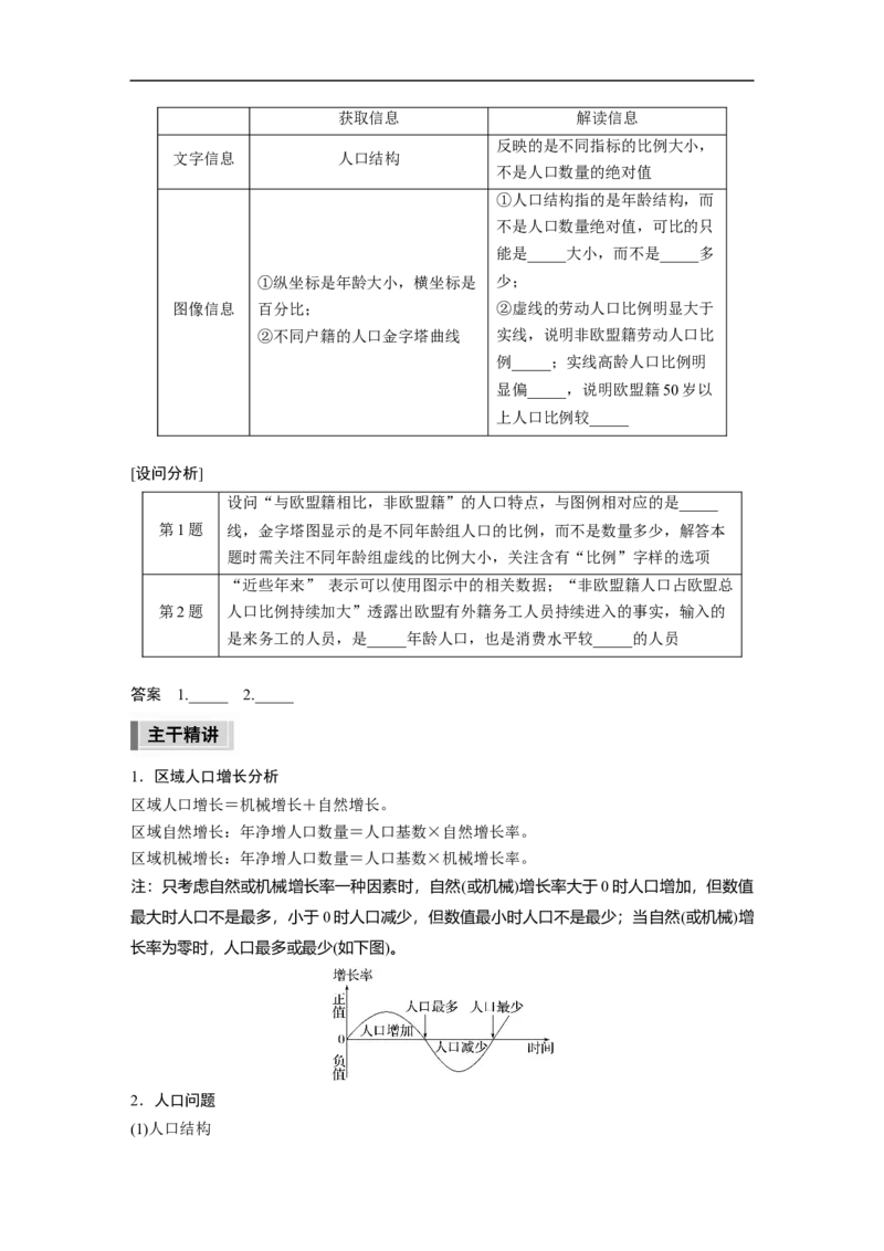 第1部分专题6考点1　人口增长_9.2025地理总复习_赠品通用版（老高考）复习资料_二轮复习_2023年高考地理二轮复习讲义+课件（全国版）_2023年高考地理二轮复习讲义（全国版）_学生版