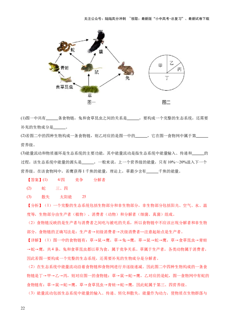 题型01读图理解（测试）（解析版）_02中考总复习（2026版更新中）_08-生物-中考总复习_2025中考复习资料_2025中考二轮课件ppt+讲义+练习生物_测试