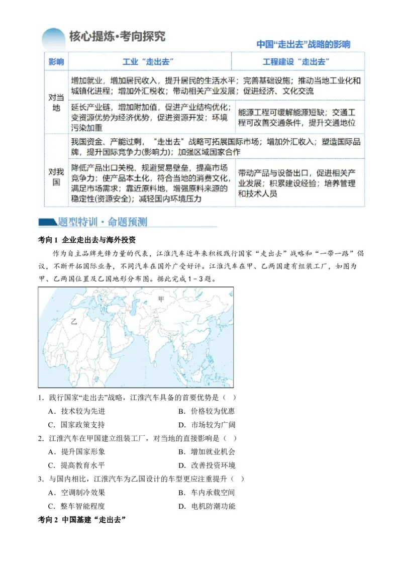 微专题水利工程与中国&rdquo;走出去&ldquo;战略（讲义）（原卷版）_9.2025地理总复习_2024年新高考资料_2.2024二轮复习_2024年高考地理二轮复习讲练测（新教材新高考）_微专题