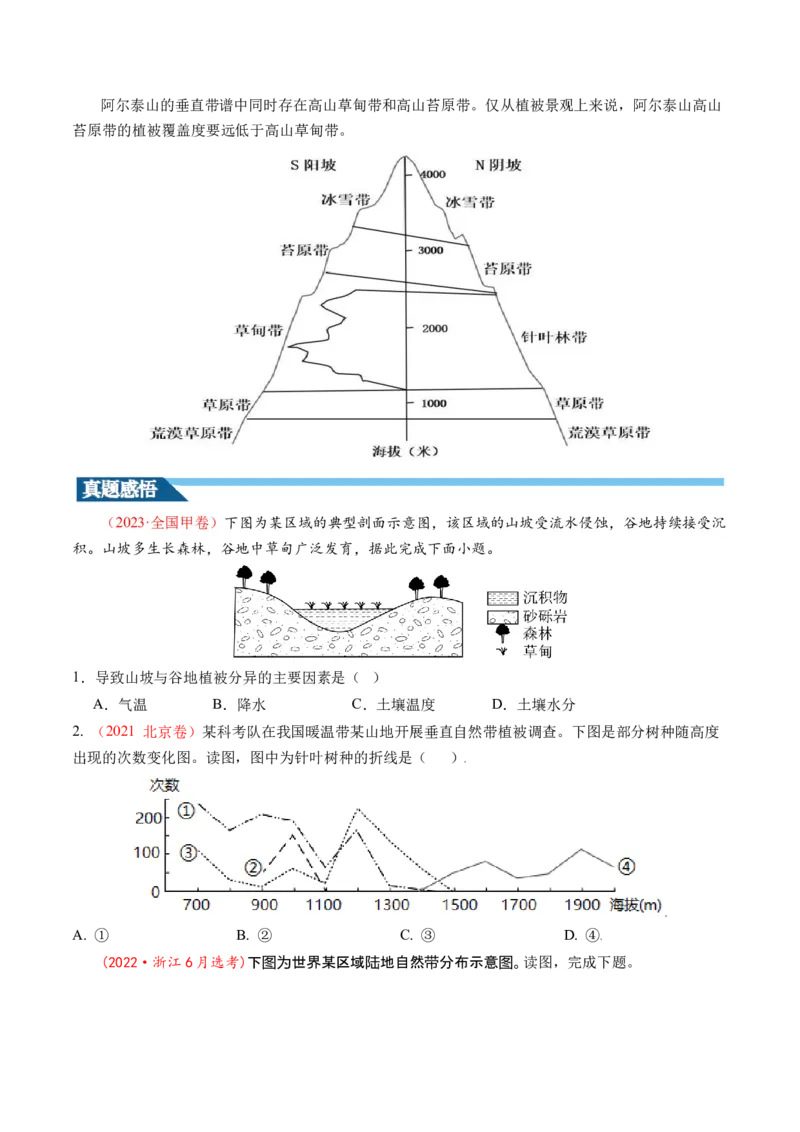 第18讲自然环境的地域差异性（讲义）（原卷版）_9.2025地理总复习_2024年新高考资料_1.2024一轮复习_2024年高考地理一轮复习讲练测（新教材新高考）