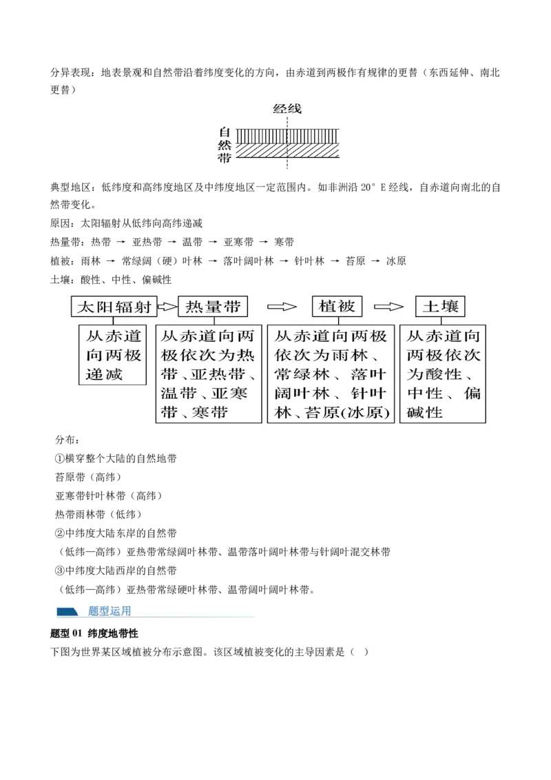 第18讲自然环境的地域差异性（讲义）（原卷版）_9.2025地理总复习_2024年新高考资料_1.2024一轮复习_2024年高考地理一轮复习讲练测（新教材新高考）