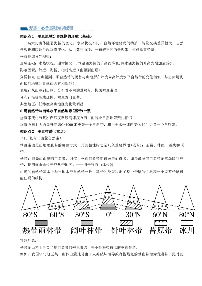 第18讲自然环境的地域差异性（讲义）（原卷版）_9.2025地理总复习_2024年新高考资料_1.2024一轮复习_2024年高考地理一轮复习讲练测（新教材新高考）
