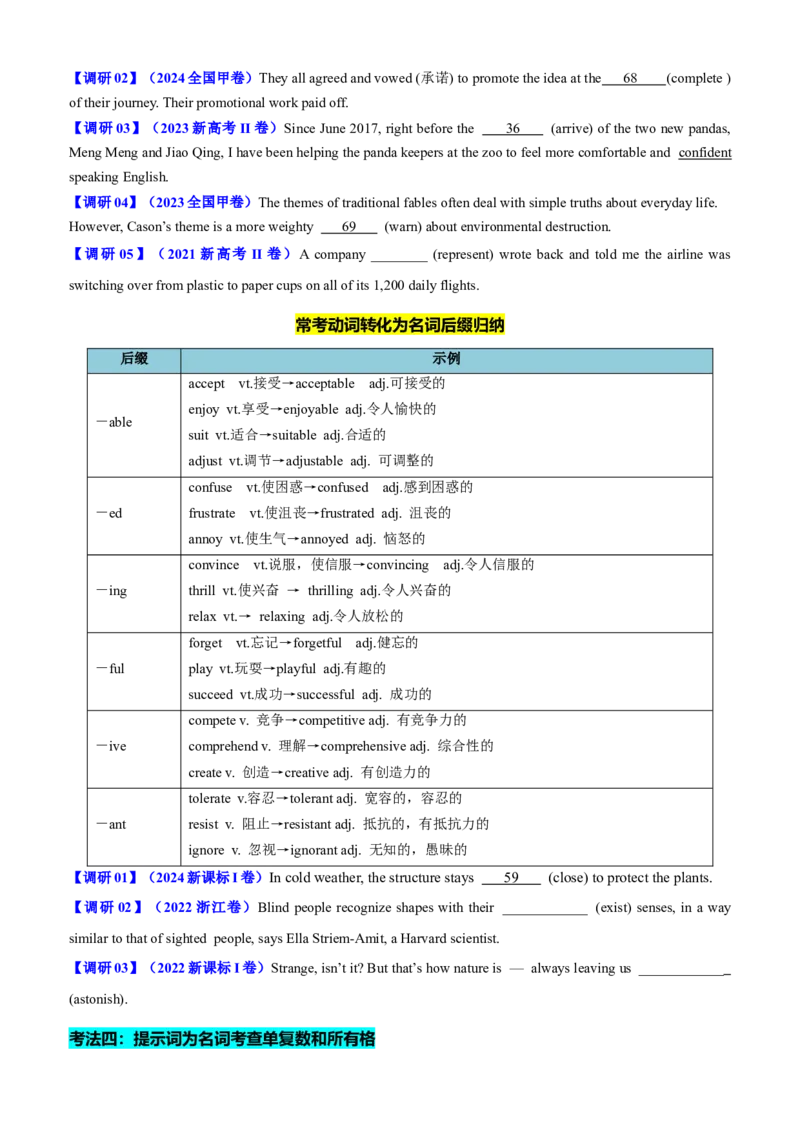 专题43语法填空之给词填空（讲案）原卷版_3.2025英语总复习_2025年新高考资料_一轮复习_2025年高考英语一轮复习知识清单