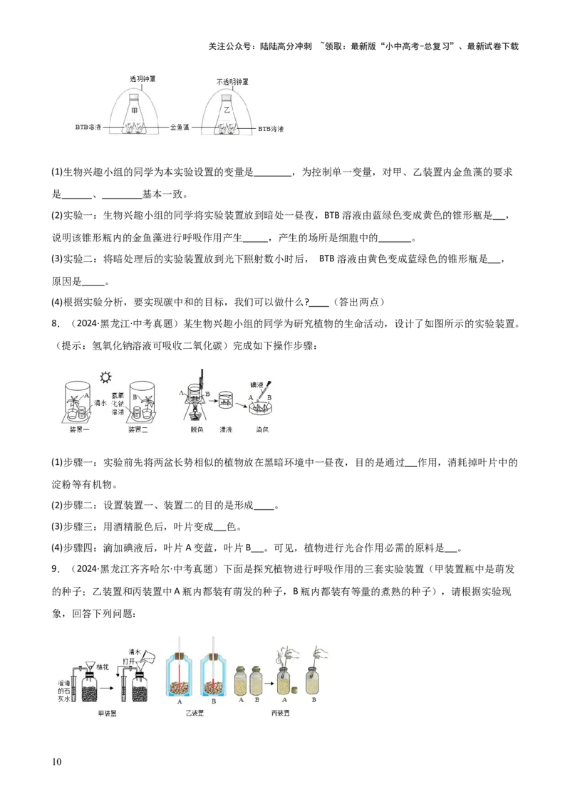 题型04实验探究题解题技巧（原卷版）_02中考总复习（2026版更新中）_08-生物-中考总复习_2025中考复习资料_2025年中考生物答题方法模板