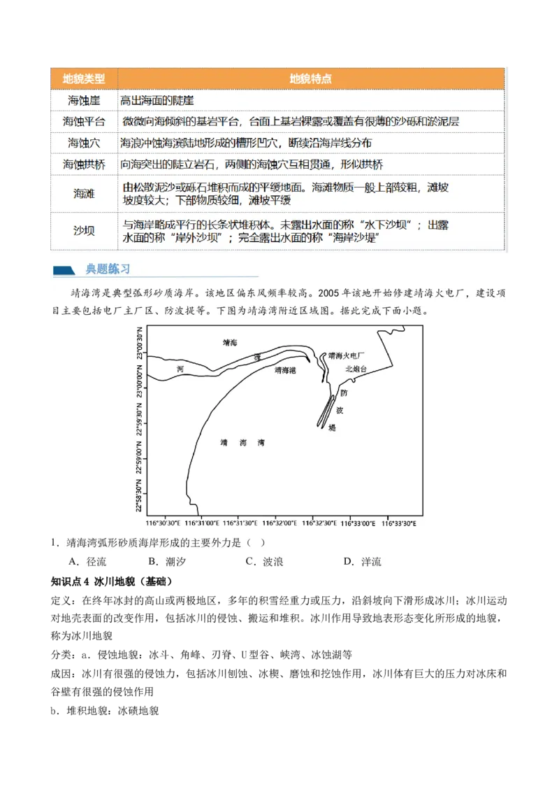 第13讲营造地表形态的力量及其地貌（讲义）（原卷版）_9.2025地理总复习_2024年新高考资料_1.2024一轮复习_2024年高考地理一轮复习讲练测（新教材新高考）
