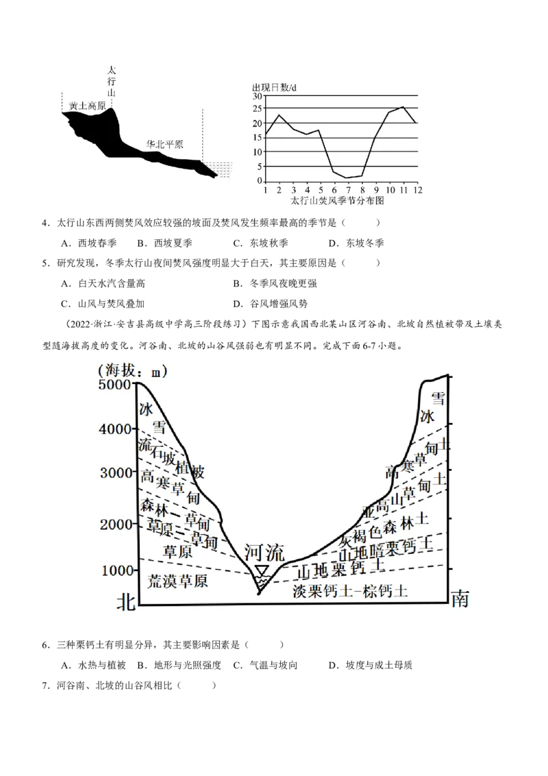 大气运动专题测试卷-2023年高考地理二轮复习讲练测（原卷版）_9.2025地理总复习_2023年新高考复习资料_二轮复习_寒假小练2023年高三地理二轮小专题练习（新课标）291470456