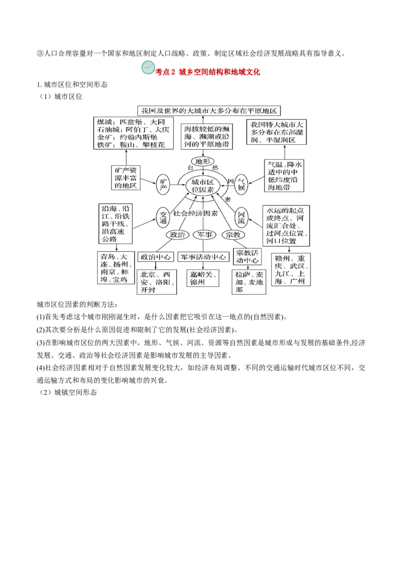查补知识&middot;通关练专题07人口、聚落与城市辐射（解析版）_9.2025地理总复习_2024年新高考资料_5.2024三轮冲刺_查漏补缺2024年高考地理复习冲刺过关（新高考通用）