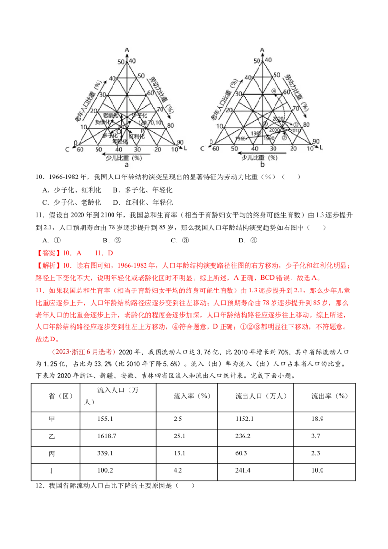 查补知识&middot;通关练专题07人口、聚落与城市辐射（解析版）_9.2025地理总复习_2024年新高考资料_5.2024三轮冲刺_查漏补缺2024年高考地理复习冲刺过关（新高考通用）