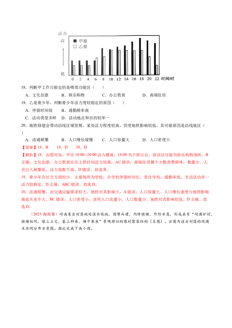 查补知识&middot;通关练专题07人口、聚落与城市辐射（解析版）_9.2025地理总复习_2024年新高考资料_5.2024三轮冲刺_查漏补缺2024年高考地理复习冲刺过关（新高考通用）