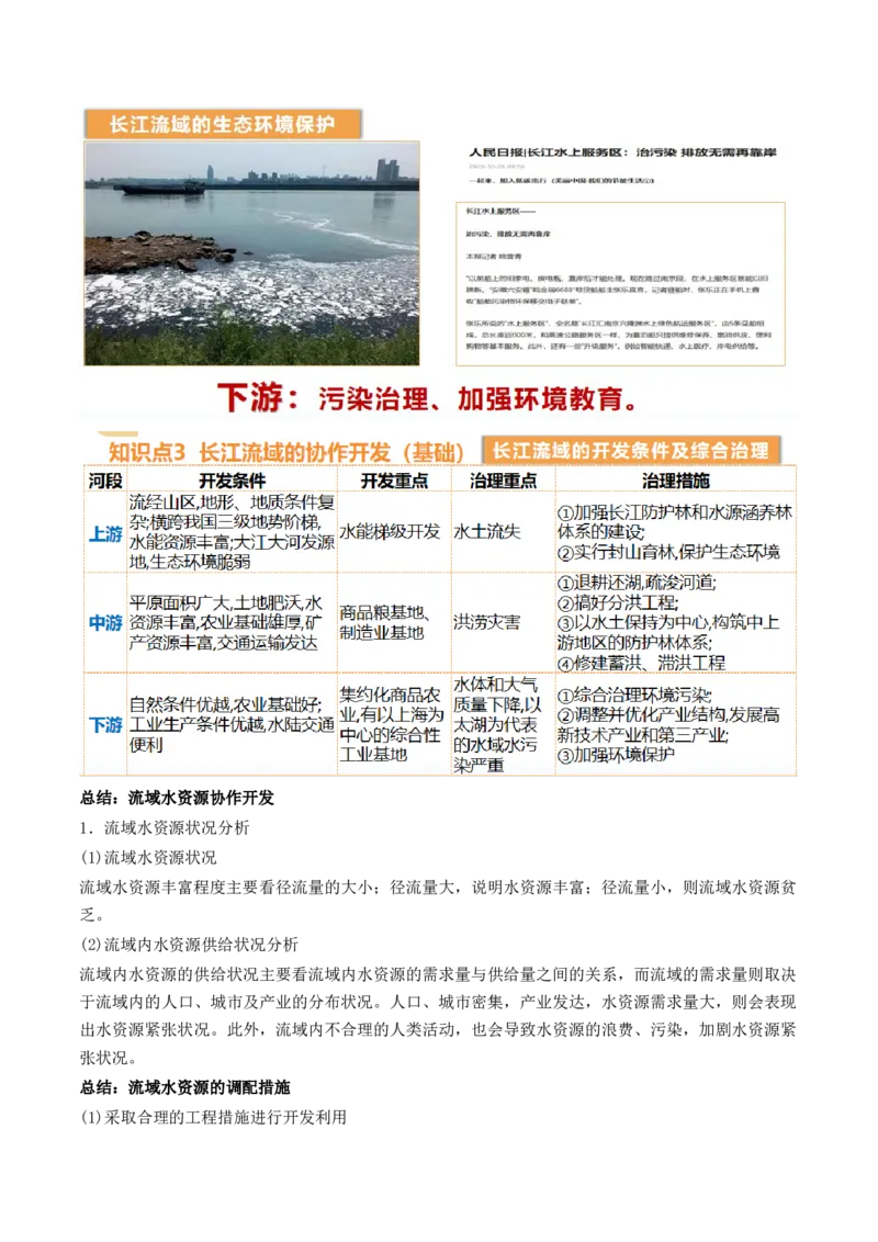 第35讲流域内协调发展与资源的跨区域调配（讲义）（原卷版）_9.2025地理总复习_2024年新高考资料_1.2024一轮复习_2024年高考地理一轮复习讲练测（新教材新高考）