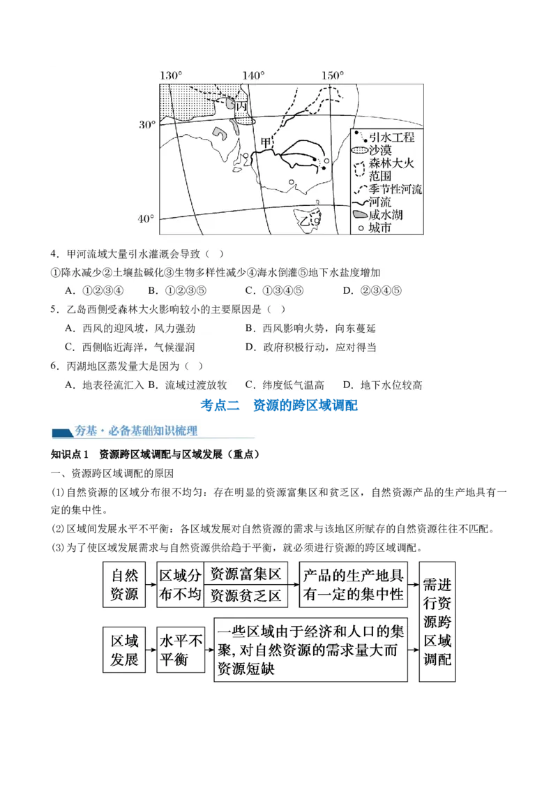 第35讲流域内协调发展与资源的跨区域调配（讲义）（原卷版）_9.2025地理总复习_2024年新高考资料_1.2024一轮复习_2024年高考地理一轮复习讲练测（新教材新高考）