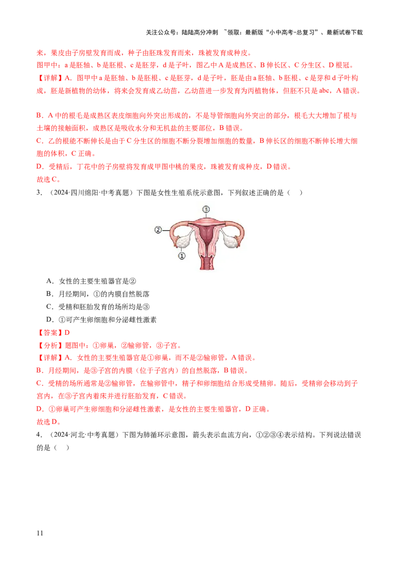 题型01读图理解（讲练）（解析版）_02中考总复习（2026版更新中）_08-生物-中考总复习_2025中考复习资料_2025中考二轮课件ppt+讲义+练习生物_讲义+练习