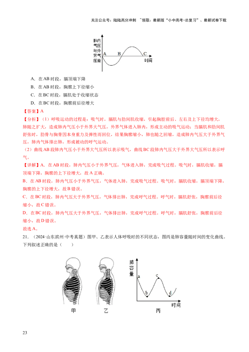 题型01读图理解（讲练）（解析版）_02中考总复习（2026版更新中）_08-生物-中考总复习_2025中考复习资料_2025中考二轮课件ppt+讲义+练习生物_讲义+练习