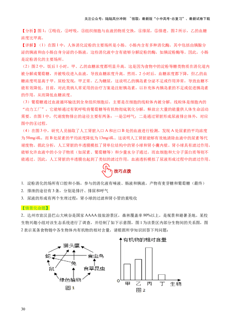 题型01读图理解（讲练）（解析版）_02中考总复习（2026版更新中）_08-生物-中考总复习_2025中考复习资料_2025中考二轮课件ppt+讲义+练习生物_讲义+练习