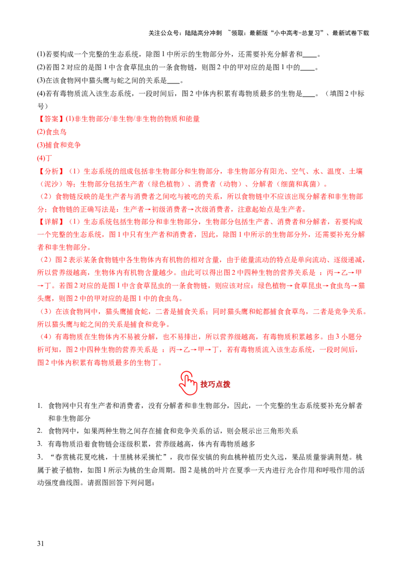 题型01读图理解（讲练）（解析版）_02中考总复习（2026版更新中）_08-生物-中考总复习_2025中考复习资料_2025中考二轮课件ppt+讲义+练习生物_讲义+练习