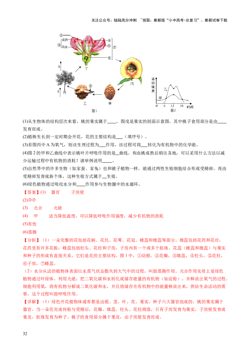 题型01读图理解（讲练）（解析版）_02中考总复习（2026版更新中）_08-生物-中考总复习_2025中考复习资料_2025中考二轮课件ppt+讲义+练习生物_讲义+练习