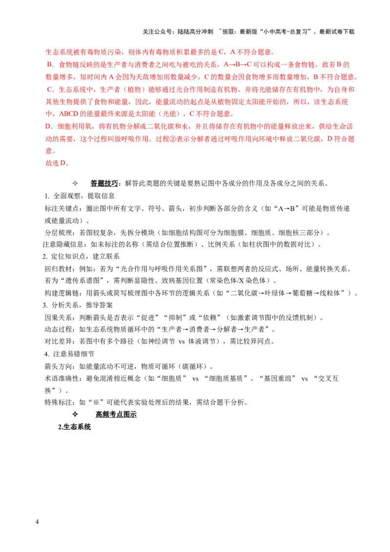 题型01读图理解（讲练）（解析版）_02中考总复习（2026版更新中）_08-生物-中考总复习_2025中考复习资料_2025中考二轮课件ppt+讲义+练习生物_讲义+练习