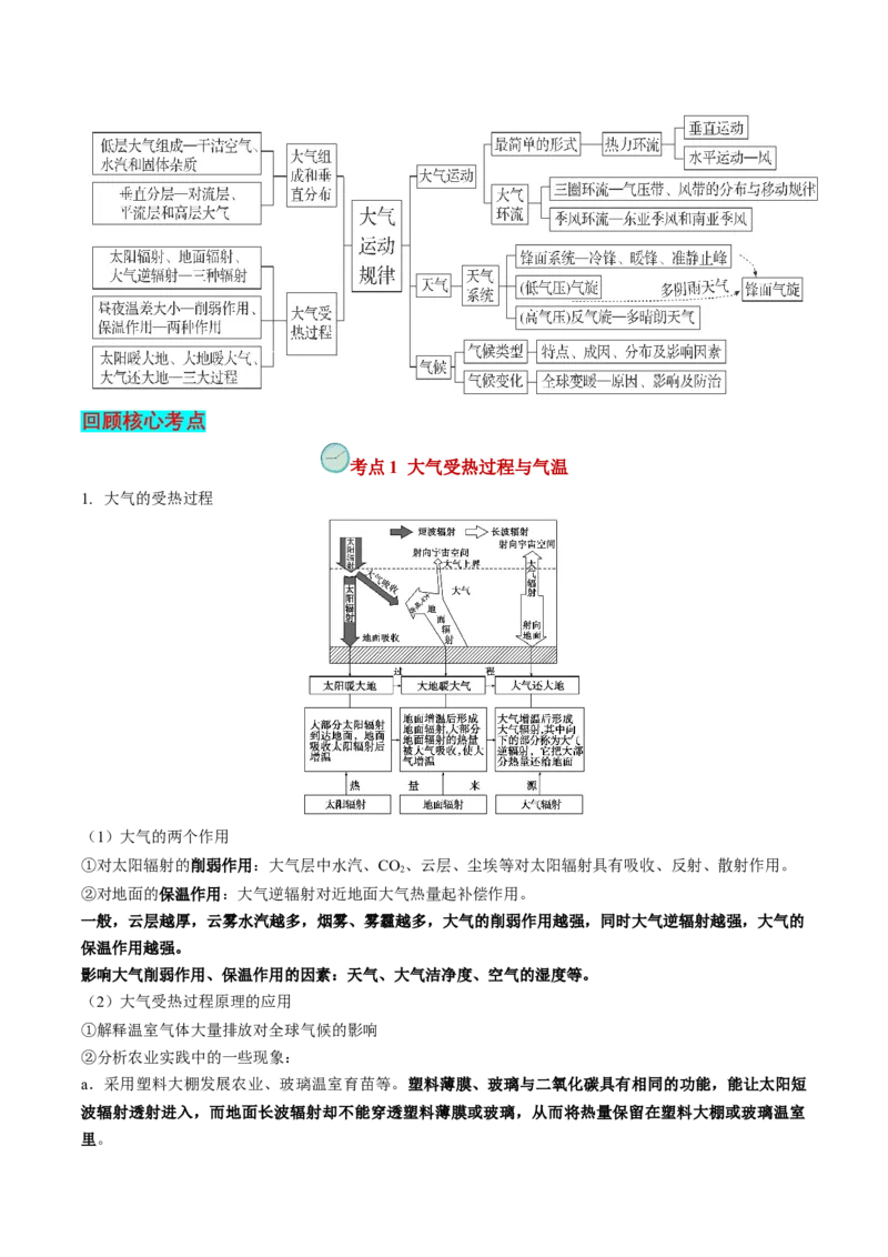 查补知识&middot;通关练专题02大气的运动（解析版）_9.2025地理总复习_2024年新高考资料_5.2024三轮冲刺_查漏补缺2024年高考地理复习冲刺过关（新高考通用）