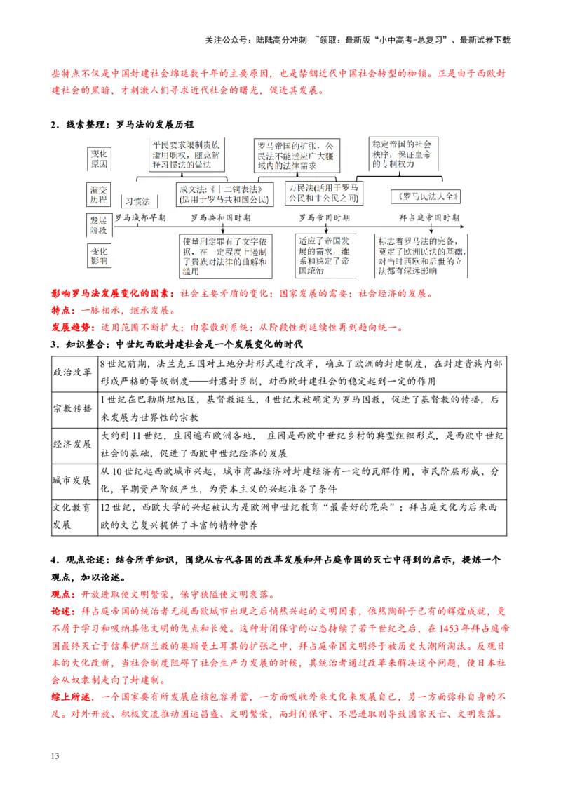 （讲义）专题19封建时代的欧洲、亚洲国家修改版（原卷版）_02中考总复习（2026版更新中）_06-历史-中考总复习_2024年中考复习资料_一轮复习_配套讲义（原卷版+解析版）