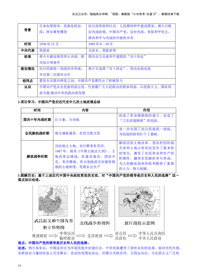 （讲义）专题12中华民族的抗日战争与人民解放战争（解析版）_02中考总复习（2026版更新中）_06-历史-中考总复习_2024年中考复习资料_一轮复习_配套讲义（原卷版+解析版）