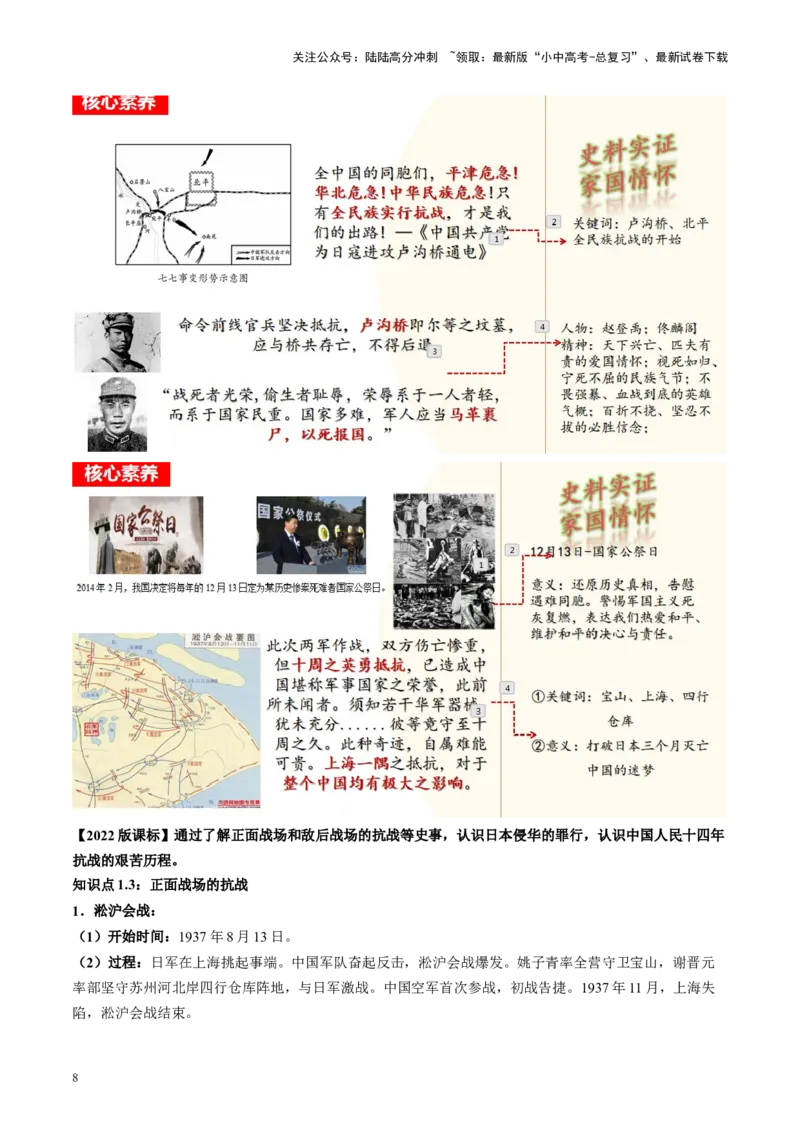 （讲义）专题12中华民族的抗日战争与人民解放战争（解析版）_02中考总复习（2026版更新中）_06-历史-中考总复习_2024年中考复习资料_一轮复习_配套讲义（原卷版+解析版）