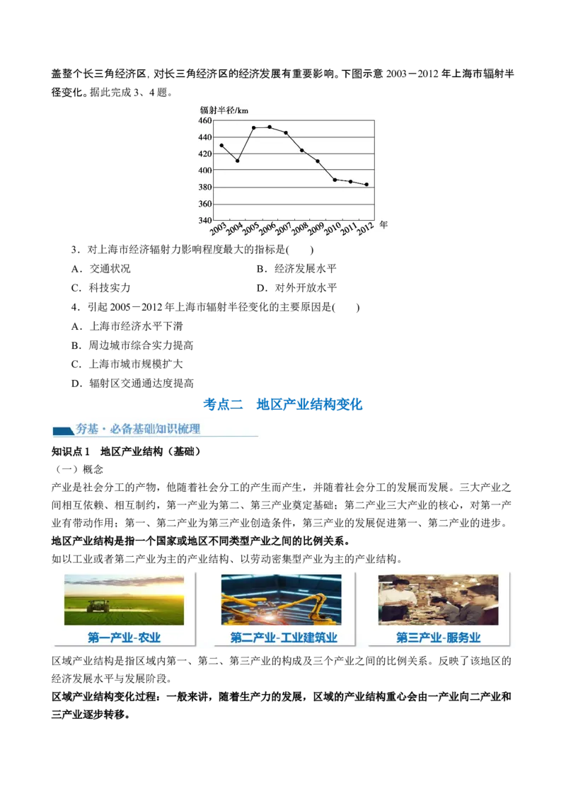 第34讲城市、产业与区域发展（讲义）（原卷版）_9.2025地理总复习_2024年新高考资料_1.2024一轮复习_2024年高考地理一轮复习讲练测（新教材新高考）