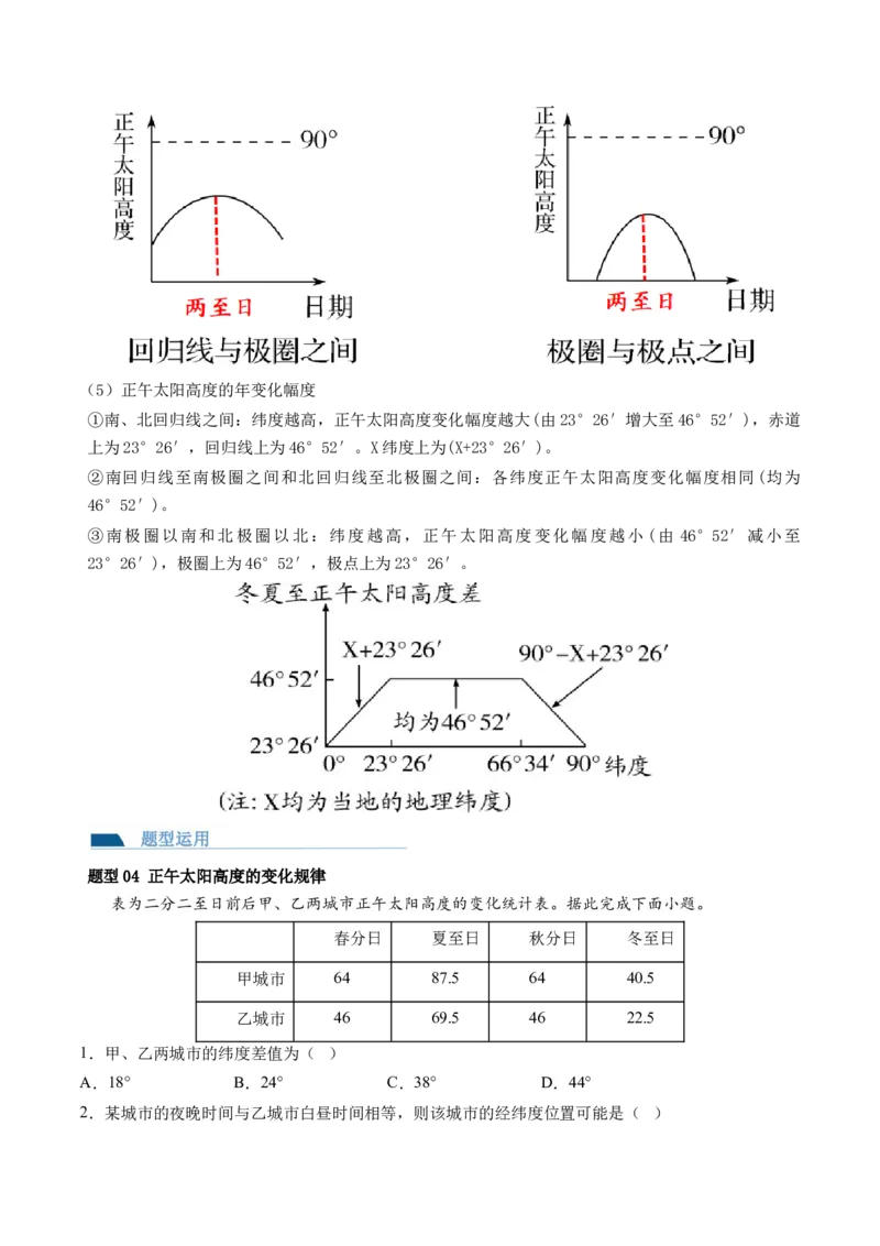 第05讲地球公转及其地理意义（讲义）（原卷版）_9.2025地理总复习_2024年新高考资料_1.2024一轮复习_2024年高考地理一轮复习讲练测（新教材新高考）