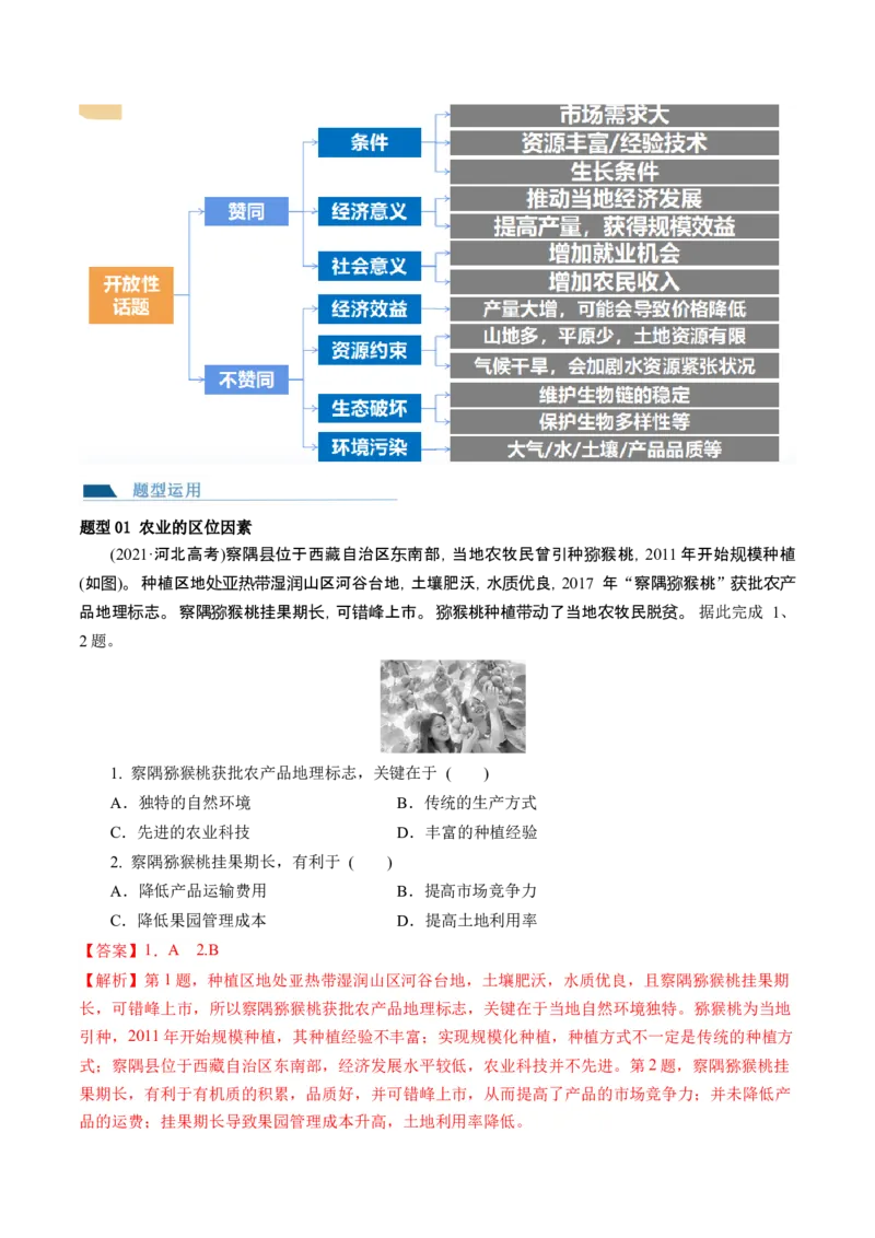 第24讲农业区位因素及其变化（讲义）（解析版）_9.2025地理总复习_2024年新高考资料_1.2024一轮复习_2024年高考地理一轮复习讲练测（新教材新高考）