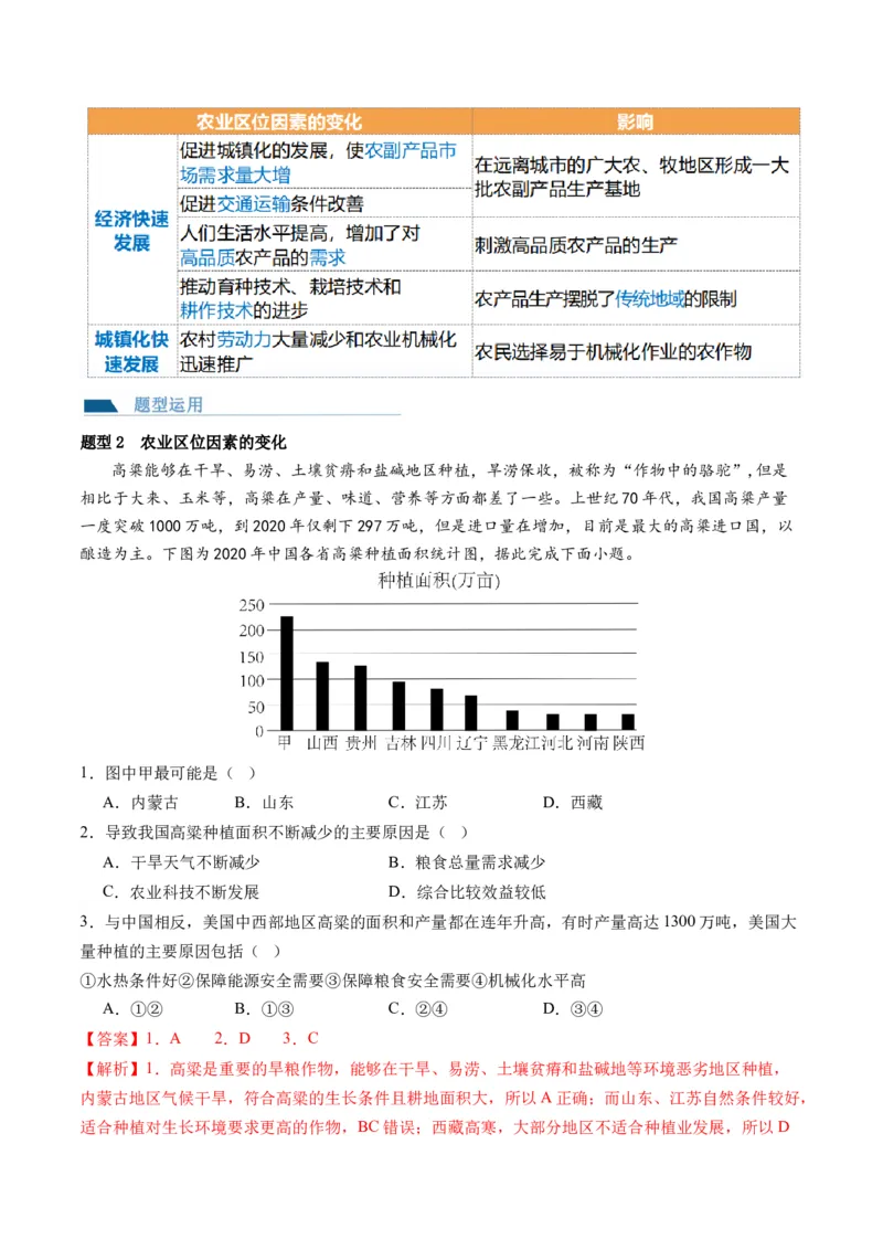第24讲农业区位因素及其变化（讲义）（解析版）_9.2025地理总复习_2024年新高考资料_1.2024一轮复习_2024年高考地理一轮复习讲练测（新教材新高考）