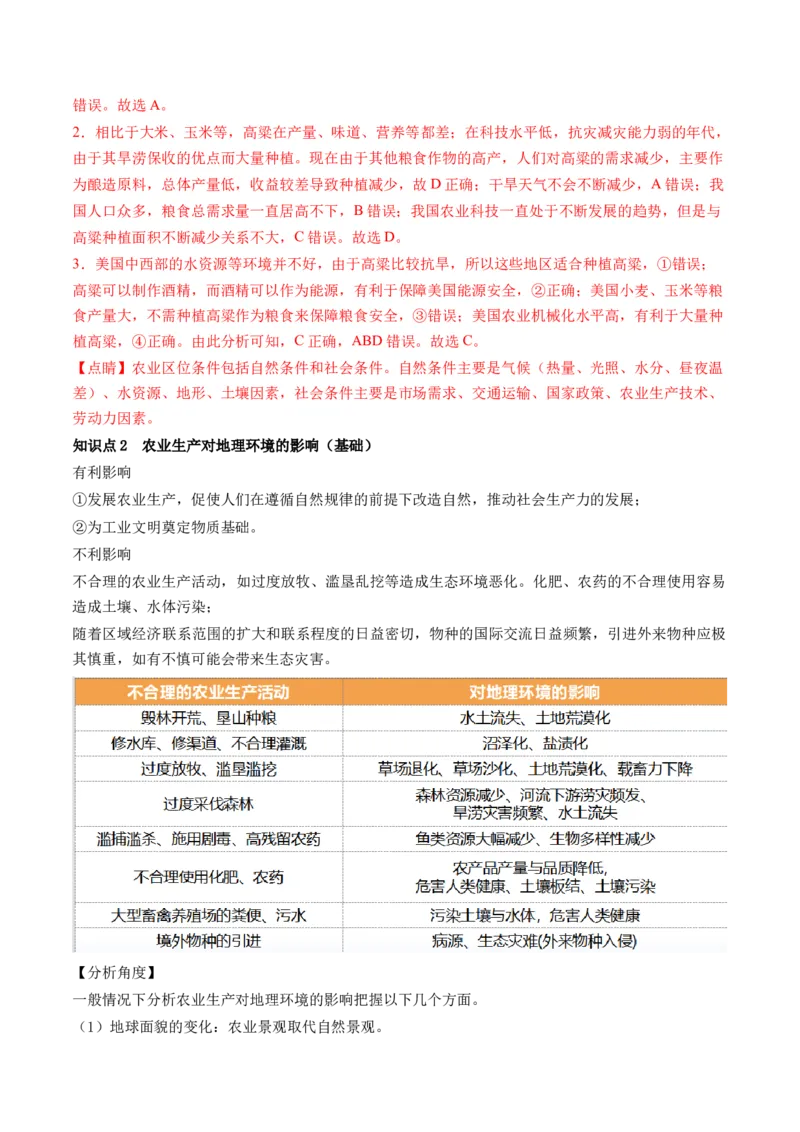 第24讲农业区位因素及其变化（讲义）（解析版）_9.2025地理总复习_2024年新高考资料_1.2024一轮复习_2024年高考地理一轮复习讲练测（新教材新高考）