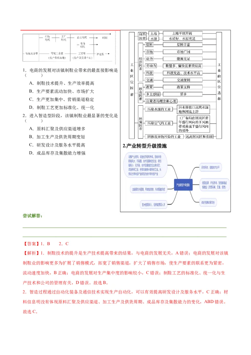 押广东卷第9~10题现代工业与服务业（区位因素及其变化、地理信息技术的应用）-备战2024年高考临考题号押题（解析版）_9.2025地理总复习_2024年新高考资料_5.2024三轮冲刺