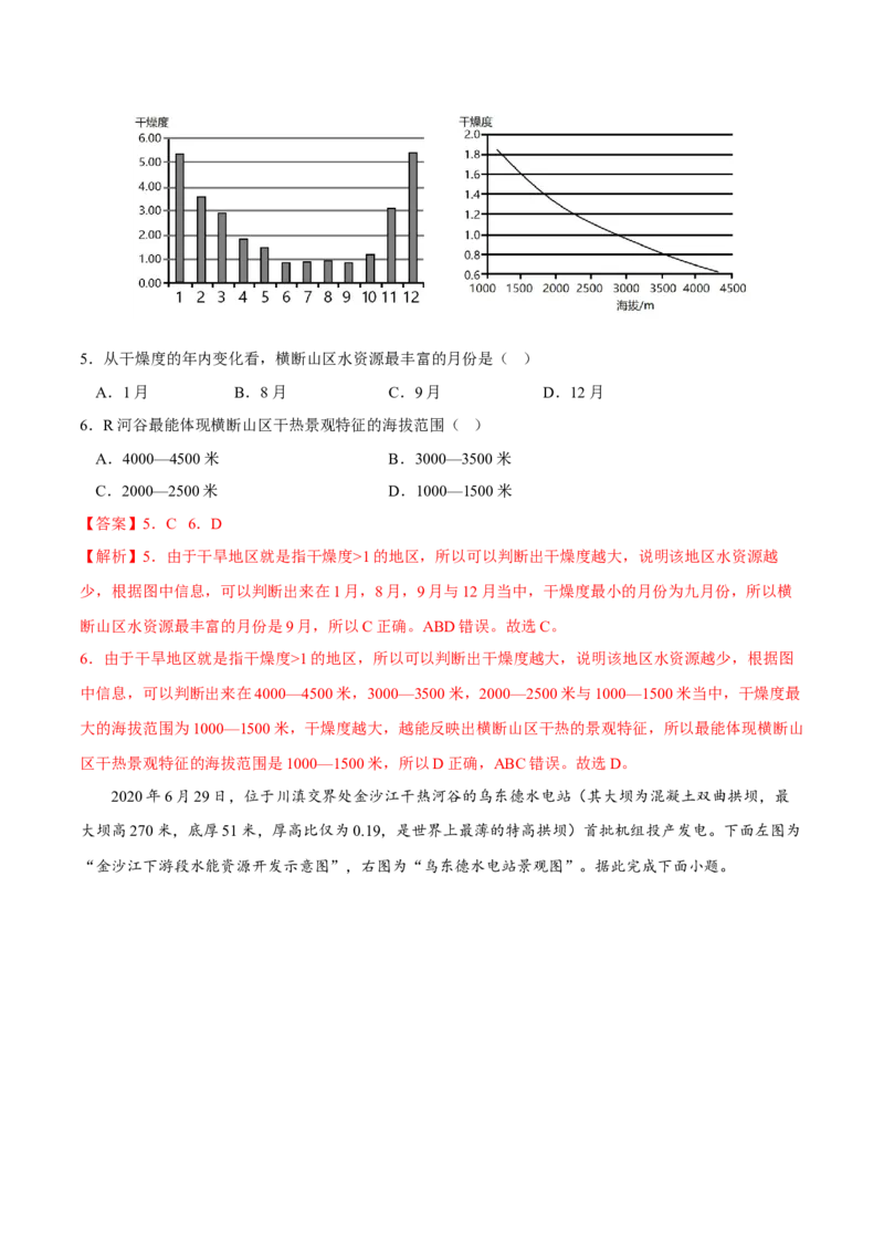 干热河谷-2023年高三地理二轮小专题练习（新课标）（解析版)_9.2025地理总复习_2023年新高考复习资料_二轮复习_寒假小练2023年高三地理二轮小专题练习（新课标）291470456