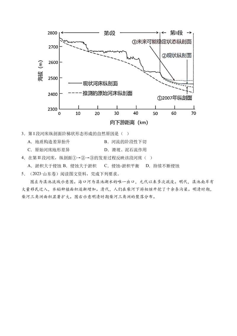 第15讲河流地貌的发育及河流冲淤（讲义）（原卷版）_9.2025地理总复习_2024年新高考资料_1.2024一轮复习_2024年高考地理一轮复习讲练测（新教材新高考）