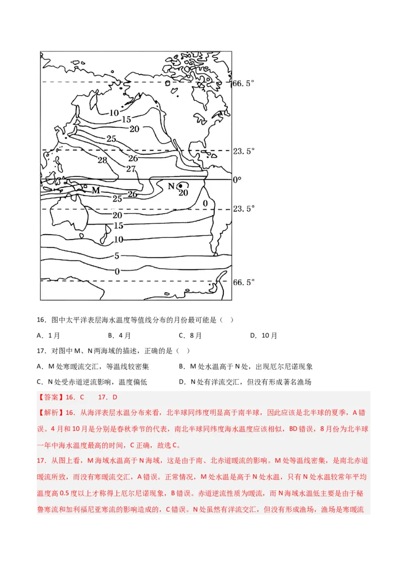 热点专项01等值线图的判读-2024年高考地理一轮复习考点通关卷（新高考通用）（解析版）_9.2025地理总复习_2024年新高考资料_1.2024一轮复习