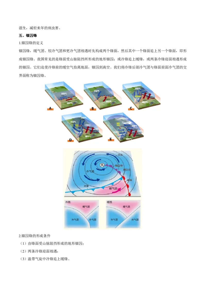 微专题台风、寒潮、锢囚锋等特殊天气系统（原卷版）_9.2025地理总复习_2024年新高考资料_3.2024专项复习_备战2024年高考地理总复习专题考点+微专题集成讲练辑