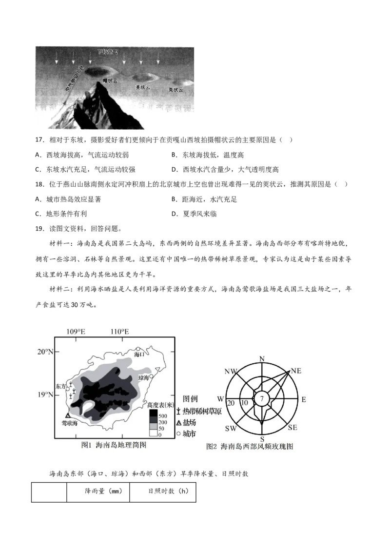 热点专项03气候类型及判读-2024年高考地理一轮复习考点通关卷（新高考通用）（原卷版）_9.2025地理总复习_2024年新高考资料_1.2024一轮复习